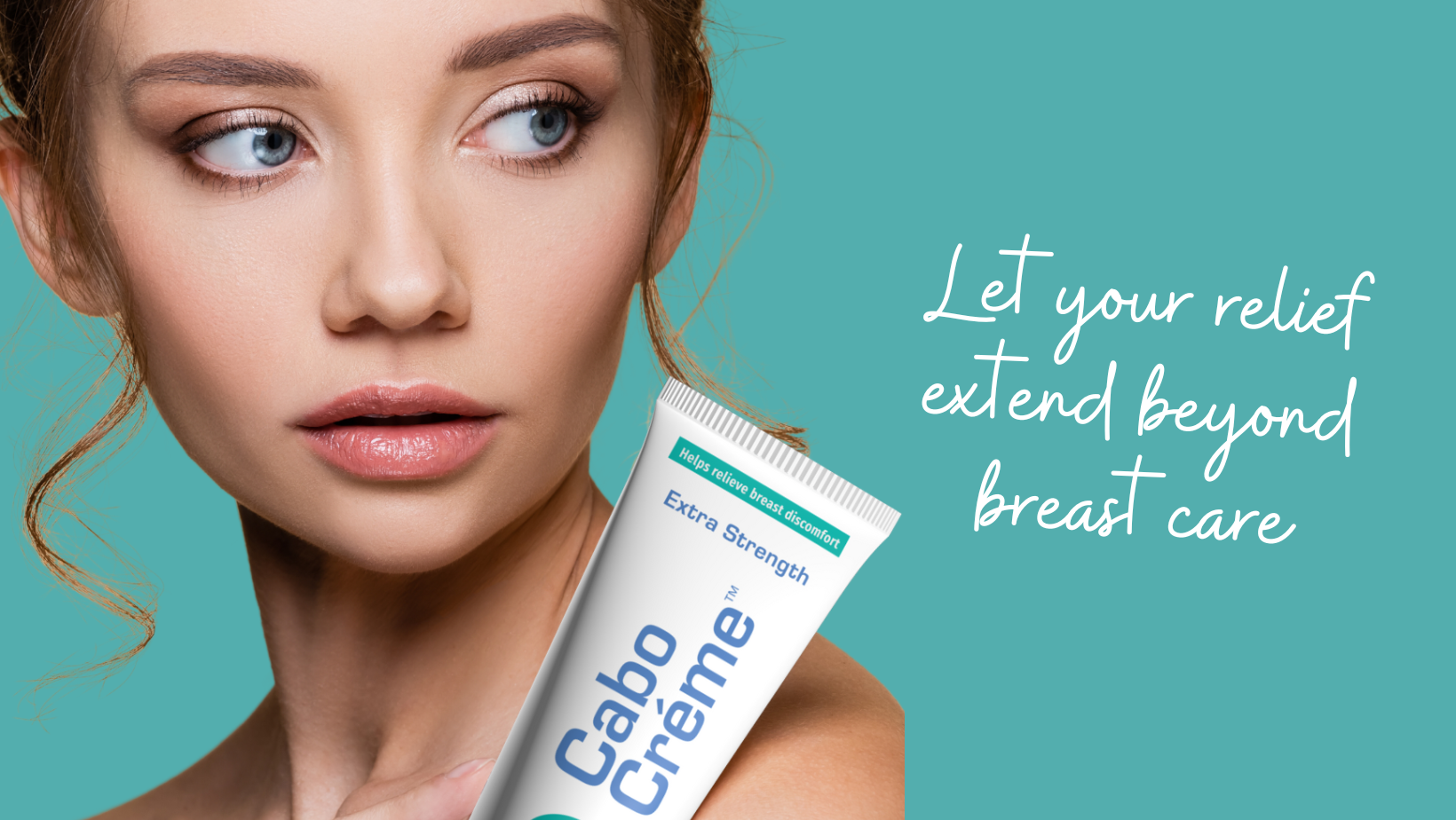 woman holding tube of CaboCreme Extra Strength